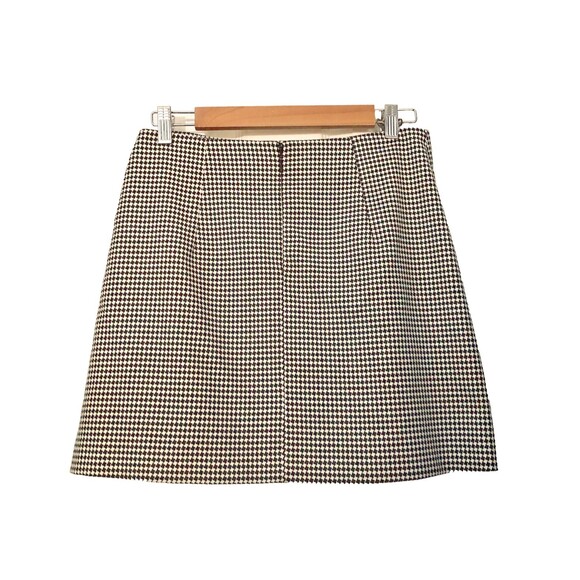 Mango Mini Skirt Houndstooth Black & White Fully Lined Zip US 6 EUR 38 - Picture 2 of 3